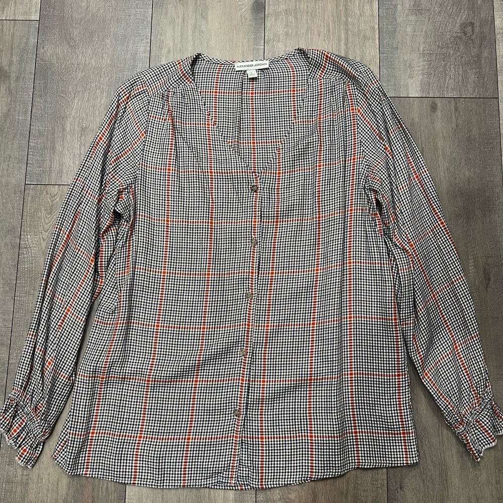 Alexander Jordan - Plaid Button-Up Shirt Size Large